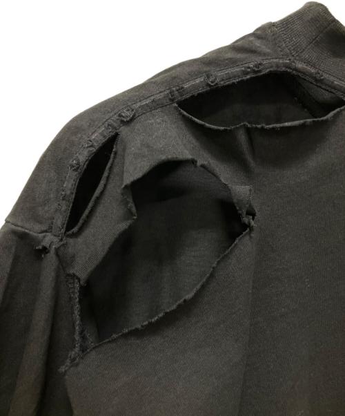 BALENCIAGA（バレンシアガ）BALENCIAGA (バレンシアガ) EMO ロゴTシャツ/ボクシーデストロイTシャツ/ダメージ加工/ ブラック サイズ:XSの古着・服飾アイテム