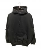 BALENCIAGAバレンシアガ）の古着「バックロゴフーディ/コットンパーカー」｜ブラック