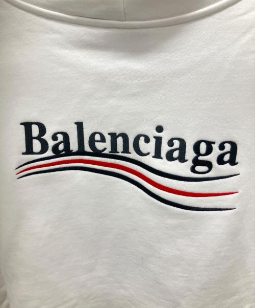 BALENCIAGA（バレンシアガ）BALENCIAGA (バレンシアガ) キャンペンロゴフーディ/コットンパーカー/ホワイト ホワイト サイズ:Lの古着・服飾アイテム