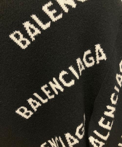 BALENCIAGA（バレンシアガ）BALENCIAGA (バレンシアガ) ALL OVER LOGO KNIT(オールオーバーロゴニット)/クルーネックセーター ブラック サイズ:Sの古着・服飾アイテム