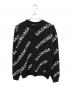 BALENCIAGA（バレンシアガ）の古着「ALL OVER LOGO KNIT(オールオーバーロゴニット)/クルーネックセーター」｜ブラック