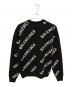 BALENCIAGA (バレンシアガ) ALL OVER LOGO KNIT(オールオーバーロゴニット)/クルーネックセーター ブラック サイズ:S：55000円