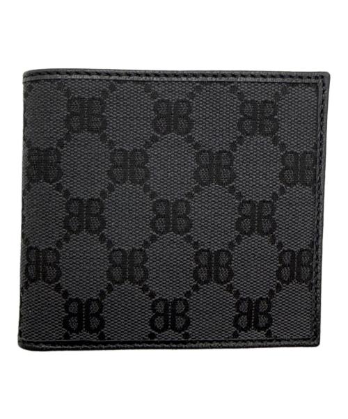 BALENCIAGA（バレンシアガ）BALENCIAGA (バレンシアガ) GUCCI (グッチ) 2つ折り財布　ザ ハッカープロジェクト ブラック 未使用品の古着・服飾アイテム