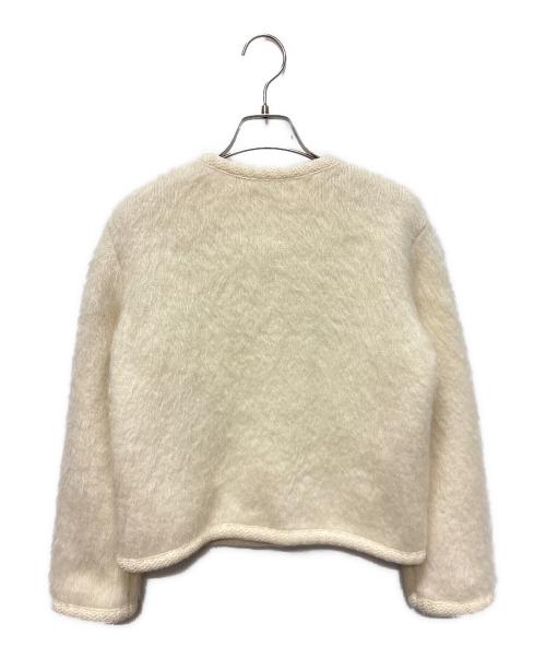 CELINE（セリーヌ）CELINE (セリーヌ) ブラッシュドモヘアカーディガン アイボリー サイズ:XSの古着・服飾アイテム