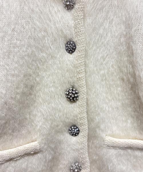 CELINE（セリーヌ）CELINE (セリーヌ) ブラッシュドモヘアカーディガン アイボリー サイズ:XSの古着・服飾アイテム