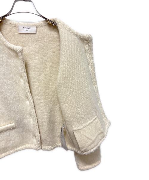 CELINE（セリーヌ）CELINE (セリーヌ) ブラッシュドモヘアカーディガン アイボリー サイズ:XSの古着・服飾アイテム