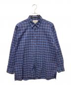 Graphpaperグラフペーパー）の古着「ロングスリーブチェックシャツ」｜ブルー