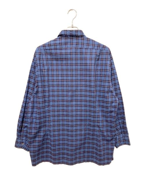 Graphpaper（グラフペーパー）Graphpaper (グラフペーパー) ロングスリーブチェックシャツ ブルー サイズ:Freeの古着・服飾アイテム