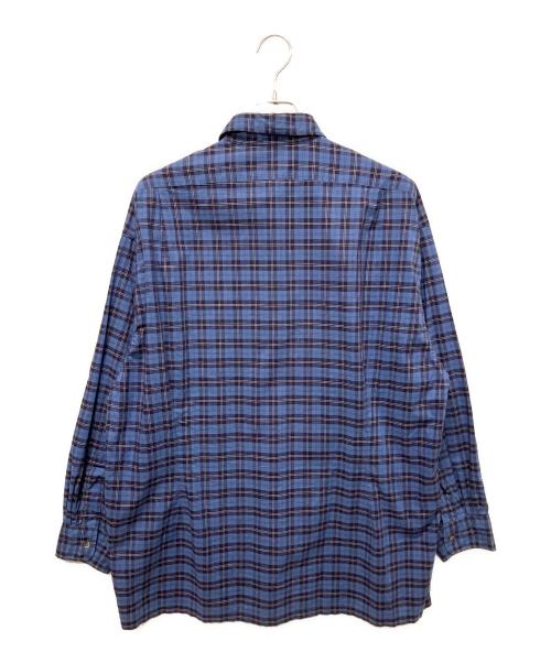 Graphpaper（グラフペーパー）Graphpaper (グラフペーパー) ロングスリーブチェックシャツ ブルー サイズ:Freeの古着・服飾アイテム
