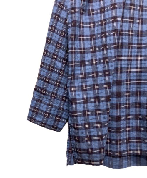 Graphpaper（グラフペーパー）Graphpaper (グラフペーパー) ロングスリーブチェックシャツ ブルー サイズ:Freeの古着・服飾アイテム