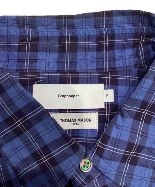 Graphpaper（グラフペーパー）Graphpaper (グラフペーパー) ロングスリーブチェックシャツ ブルー サイズ:Freeの古着・服飾アイテム
