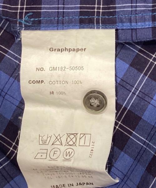 Graphpaper（グラフペーパー）Graphpaper (グラフペーパー) ロングスリーブチェックシャツ ブルー サイズ:Freeの古着・服飾アイテム