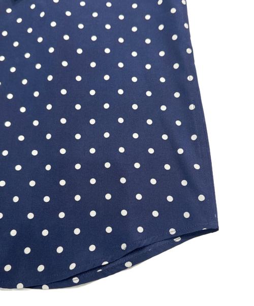 MIU MIU（ミュウミュウ）MIU MIU (ミュウミュウ) ロゴ刺繍 ドットブルーシャツ ネイビー サイズ:38の古着・服飾アイテム