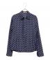 MIU MIU（ミュウミュウ）の古着「ロゴ刺繍 ドットブルーシャツ」｜ネイビー