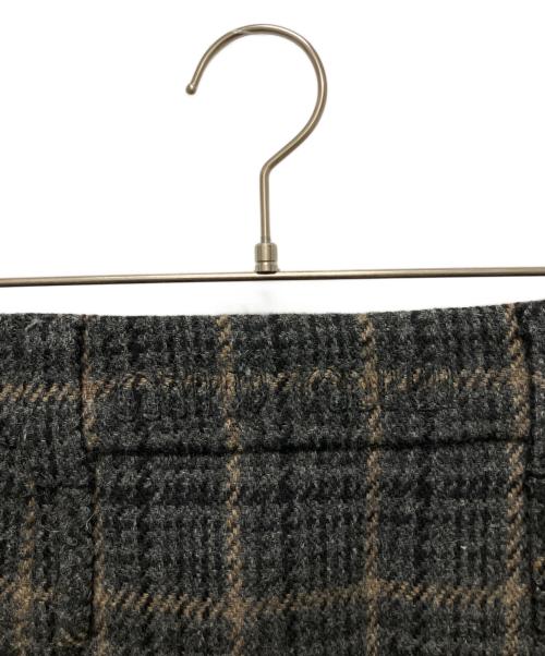 MIU MIU（ミュウミュウ）MIU MIU (ミュウミュウ) チェックパターン ウールミニスカート ブラウン サイズ:36の古着・服飾アイテム