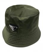 PRADAプラダ）の古着「ロゴプレートデザイン ナイロンハット」｜オリーブ