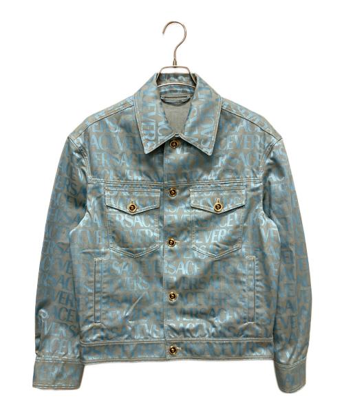 VERSACE（ヴェルサーチェ）VERSACE (ヴェルサーチェ) 総柄デザインジャケット　1011032 1A07734 スカイブルー サイズ:46の古着・服飾アイテム
