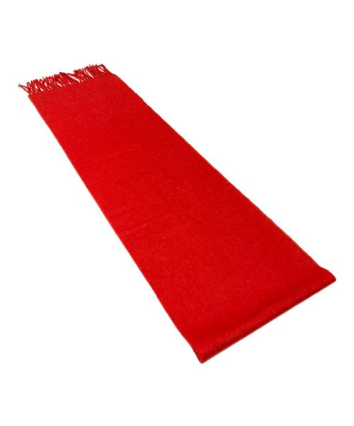 GUCCI（グッチ）GUCCI (グッチ) カシミヤ混 GUCCYスパンコールロゴストール レッドの古着・服飾アイテム