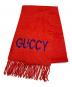 GUCCI（グッチ）の古着「カシミヤ混 GUCCYスパンコールロゴストール」｜レッド