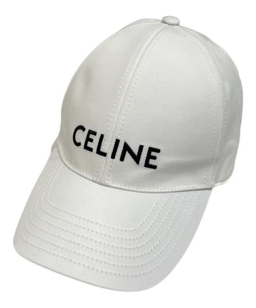 CELINE（セリーヌ）CELINE (セリーヌ) ロゴ刺繍ベースボールキャップ　	2AUS9969P ホワイト サイズ:Ｍの古着・服飾アイテム