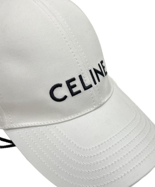 CELINE（セリーヌ）CELINE (セリーヌ) ロゴ刺繍ベースボールキャップ　	2AUS9969P ホワイト サイズ:Ｍの古着・服飾アイテム
