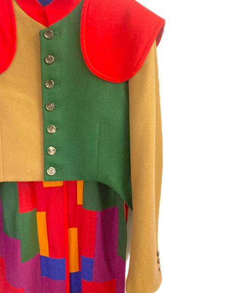 COMME des GARCONS HOMME PLUS（コムデギャルソンオムプリュス）COMME des GARCONS HOMME PLUS (コムデギャルソンオムプリュス) 25aw パッチワーク燕尾ジャケット マルチカラー サイズ:Ｍの古着・服飾アイテム