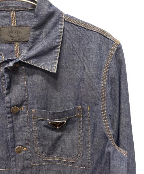 PRADA（プラダ）PRADA (プラダ) 24SS シャンブレーブルゾン インディゴ サイズ:M 未使用品の古着・服飾アイテム