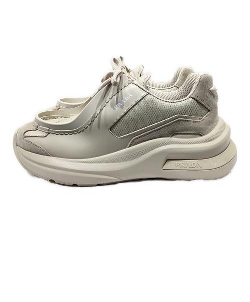 PRADA（プラダ）PRADA (プラダ) システムスニーカー　	2EG424 ベージュ サイズ:6　1/2の古着・服飾アイテム