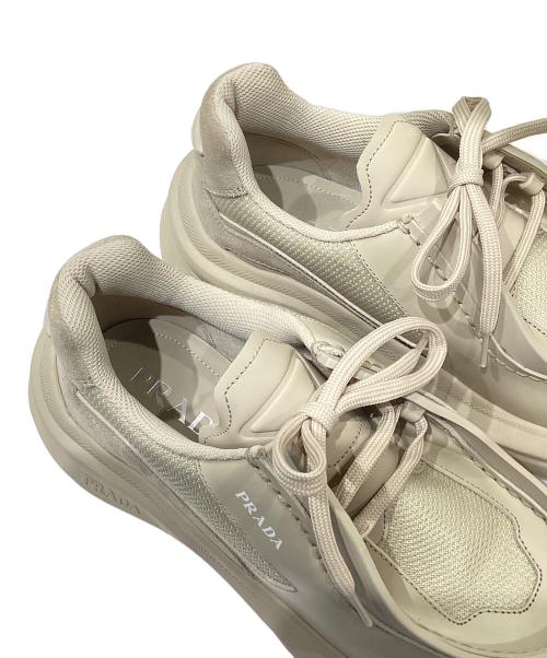 PRADA（プラダ）PRADA (プラダ) システムスニーカー　	2EG424 ベージュ サイズ:6　1/2の古着・服飾アイテム