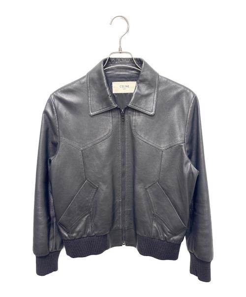 CELINE（セリーヌ）CELINE (セリーヌ) 19aw ラムレザージャケット ブラック サイズ:44の古着・服飾アイテム