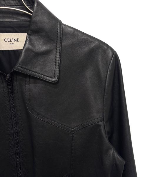 CELINE（セリーヌ）CELINE (セリーヌ) 19aw ラムレザージャケット ブラック サイズ:44の古着・服飾アイテム