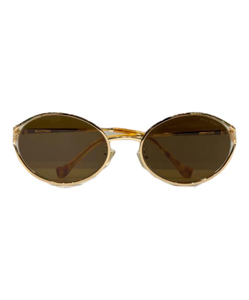 MIU MIU（ミュウミュウ）MIU MIU (ミュウミュウ) サイドロゴ サングラス ゴールド サイズ:55☐20-130の古着・服飾アイテム