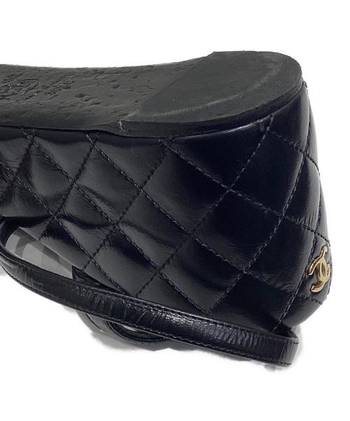 CHANEL（シャネル）CHANEL (シャネル) マトラッセ ヒールレザーサンダル ブラック サイズ:36 1/2の古着・服飾アイテム
