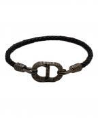 Diorディオール）の古着「CD Icon ブレイドレザーシングルブレスレット」｜ブラック