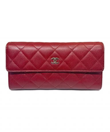 シャネル ロング ジップウォレット ココマーク ジャケットモチーフ ターコイズ 中古・古着通販】CHANEL (シャネル) ココマーク キャビアロング
