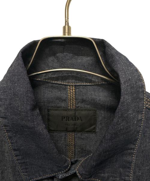 PRADA（プラダ）PRADA (プラダ) トライアングルプレート シャンブレーブルゾンジャケット GEB254 S000 14J2 インディゴ サイズ:Mの古着・服飾アイテム