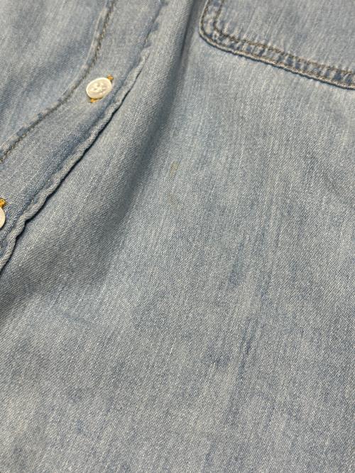 CELINE（セリーヌ）CELINE (セリーヌ) トリオンフ 半袖デニムシャツ 2T2469440 スカイブルー サイズ:Ｓの古着・服飾アイテム