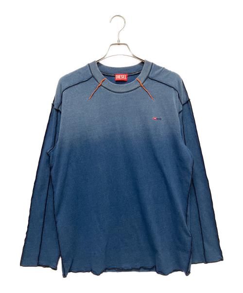 DIESEL（ディーゼル）DIESEL (ディーゼル) ウォッシュド加工Tシャツ インディゴ サイズ:Mの古着・服飾アイテム