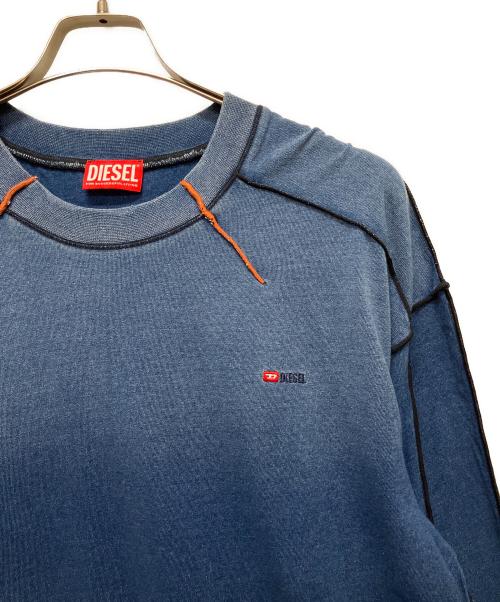DIESEL（ディーゼル）DIESEL (ディーゼル) ウォッシュド加工Tシャツ インディゴ サイズ:Mの古着・服飾アイテム