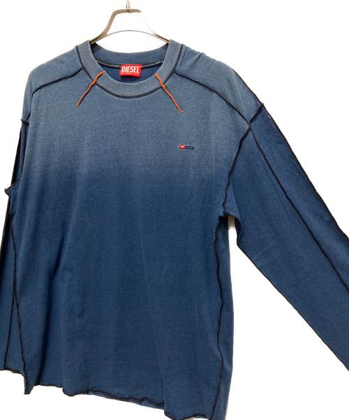 DIESEL（ディーゼル）DIESEL (ディーゼル) ウォッシュド加工Tシャツ インディゴ サイズ:Mの古着・服飾アイテム