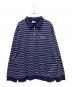 MIU MIU（ミュウミュウ）の古着「ストライプジッパーポロシャツ」｜ネイビー