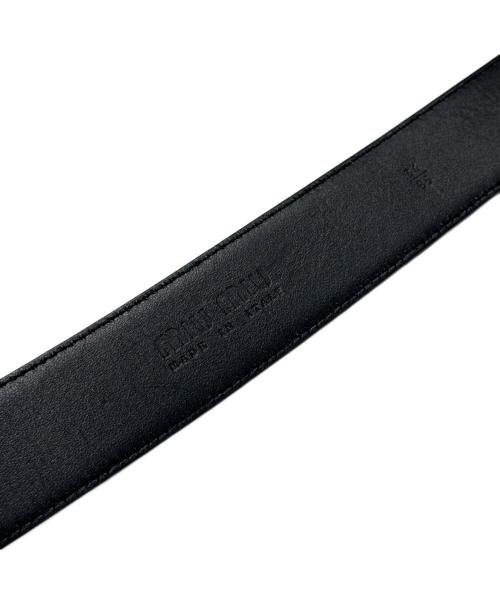 MIU MIU（ミュウミュウ）MIU MIU (ミュウミュウ) レザーベルト ブラック サイズ:34/85の古着・服飾アイテム