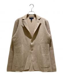 LARDINI（ラルディーニ）の古着「ニットテーラードジャケット」｜ベージュ