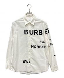 BURBERRY LONDON（バーバリーロンドン）の古着「ホースフェリープリントシャツ」｜ホワイト