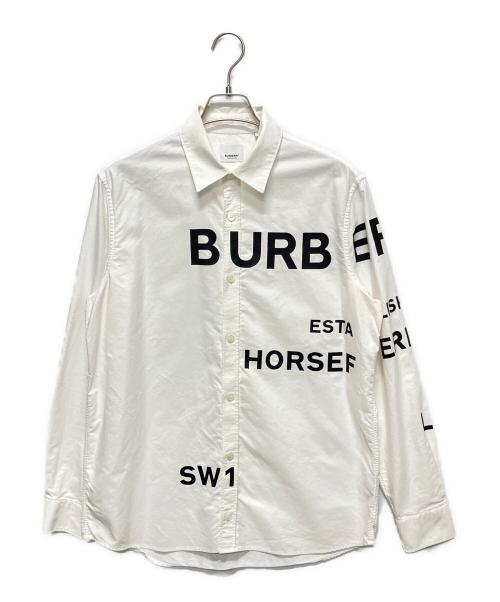 BURBERRY LONDON（バーバリーロンドン）BURBERRY LONDON (バーバリーロンドン) ホースフェリープリントシャツ ホワイト サイズ:Sの古着・服飾アイテム