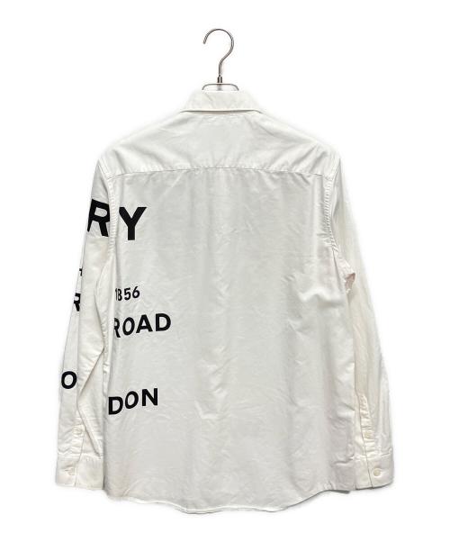 BURBERRY LONDON（バーバリーロンドン）BURBERRY LONDON (バーバリーロンドン) ホースフェリープリントシャツ ホワイト サイズ:Sの古着・服飾アイテム