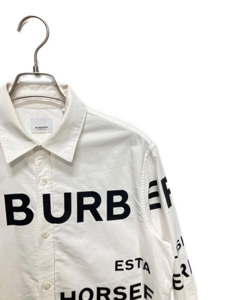 BURBERRY LONDON（バーバリーロンドン）BURBERRY LONDON (バーバリーロンドン) ホースフェリープリントシャツ ホワイト サイズ:Sの古着・服飾アイテム