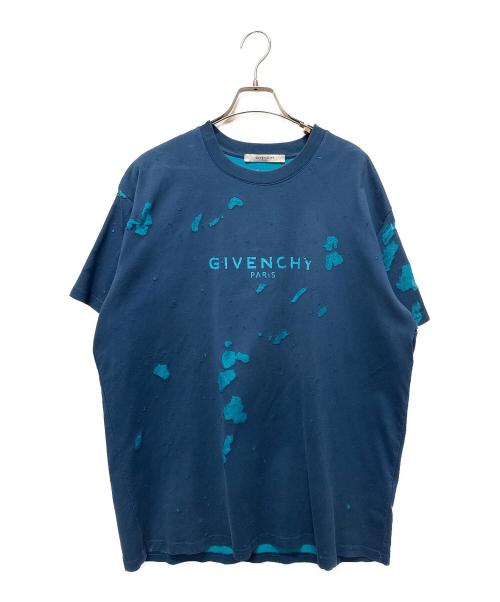 GIVENCHY（ジバンシィ）GIVENCHY (ジバンシィ) デストロイロゴカットソー ブルー サイズ:Lの古着・服飾アイテム