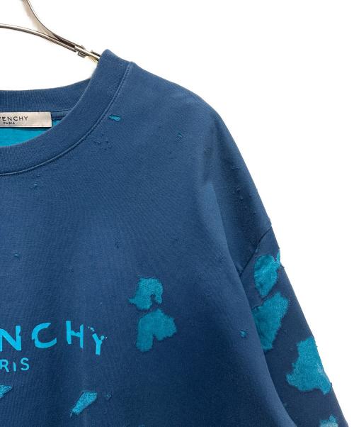 GIVENCHY（ジバンシィ）GIVENCHY (ジバンシィ) デストロイロゴカットソー ブルー サイズ:Lの古着・服飾アイテム