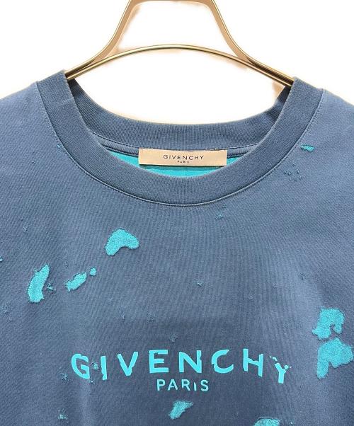 GIVENCHY（ジバンシィ）GIVENCHY (ジバンシィ) デストロイロゴカットソー ブルー サイズ:Lの古着・服飾アイテム